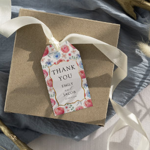 Boho Colourful Watercolor Floral Wedding Favour  Gift Tags