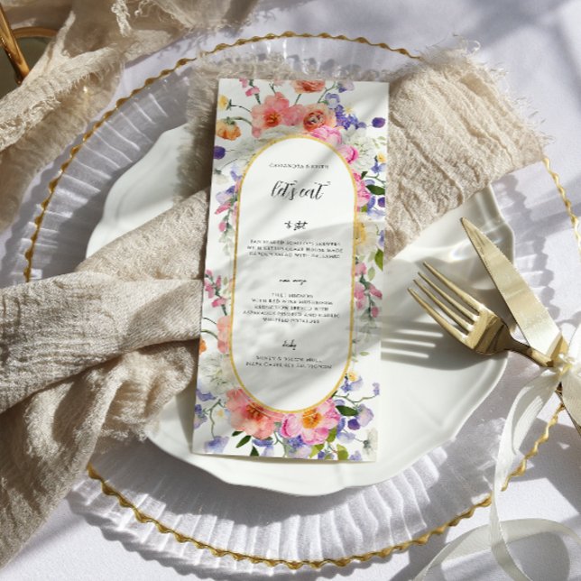 Boho Colourful Wildflower Wedding Menu (Creator Uploaded)