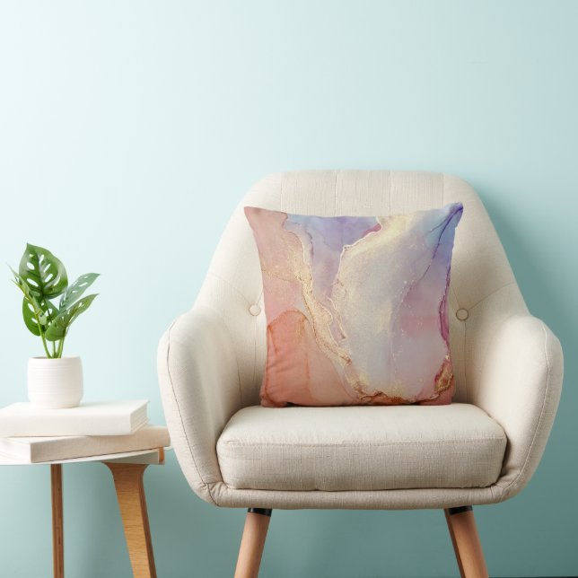 Boho Colours Abstract Art Throw Pillow (Chair)
