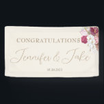 Boho Congratulations Wedding Banner Decoration<br><div class="desc">Celebrate love and new beginnings with our Boho Congratulations Banner for Newlywed Couples. Perfect for your wedding reception, photo booth props, or door decoration, this banner is the ideal finishing touch to your bohemian-themed wedding decor. Designed with an outstanding boho floral bouquet with dried palm leaves and orchids, the banner...</div>