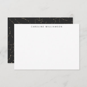 Boho Constellation Stars Black Gold Personalized  Card