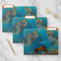 Boho Copper Blue Leopard
