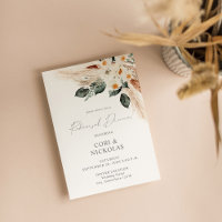 Boho Copper Pampas Beige Floral Rehearsal Dinner 2