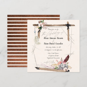 Boho Copper Stripe Invitation