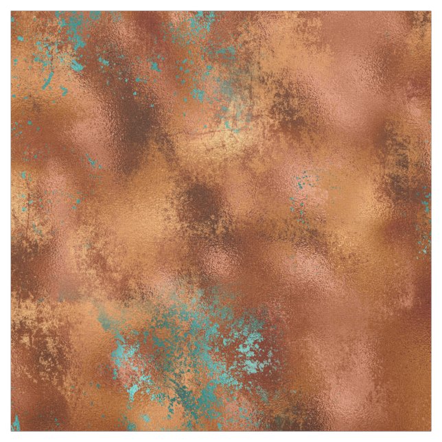 Boho Copper Teal Chic Fabric (Swatch)