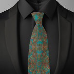 Boho Copper Turquois Elegant Pattern Tie<br><div class="desc">Boho Copper and Turquoise Elegant Pattern Necktie Add a touch of bohemian sophistication to your wardrobe with the Boho Copper and Turquoise Elegant Pattern Necktie, featuring a digitally edited AI design that beautifully merges earthy copper tones with vibrant turquoise hues. Inspired by boho-chic aesthetics and southwestern artistry, this tie showcases...</div>