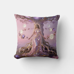 Boho Cosmic Bloom Blue Pillows   Serene