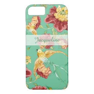 Boho Cottage Modern Bohemian Pattern Flower Birds Case-Mate iPhone Case