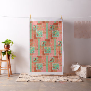 Boho Cottage Modern Bohemian Style Flower Birds Fabric