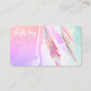 Boho Cottage Shabby Chic Feathers Business Card