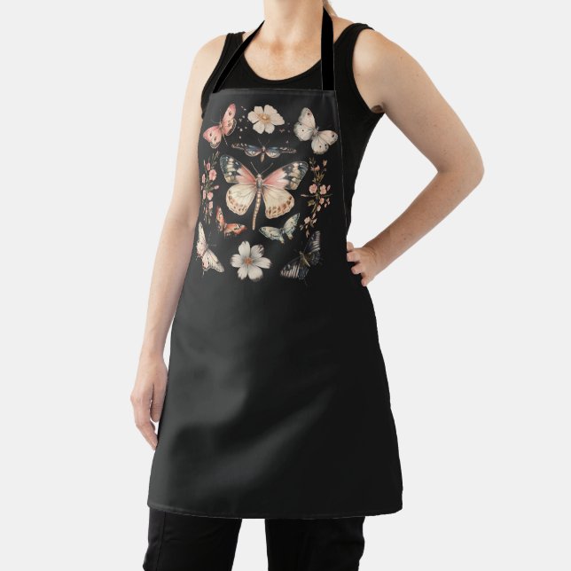 Boho Cottagecore Monarch Butterfly Apron (Insitu)