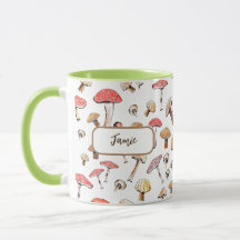 Boho Cottagecore Mushrooms Hand-Drawn Personalized