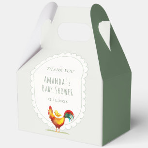 Boho Cottagecore Rooster Little Chick Baby Shower Favor Box