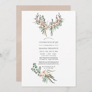 Boho Cotton & Eucalyptus Boho Celebration of Life Invitation