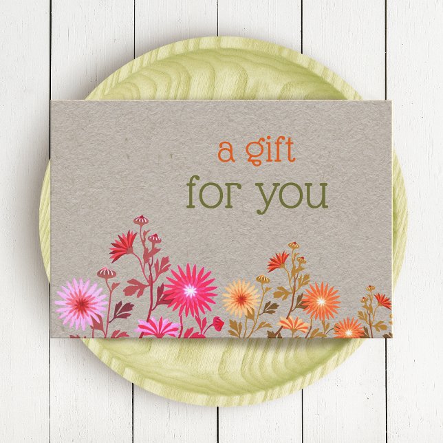 Boho Country Floral Kraft Thank You Card (Creator Uploaded)