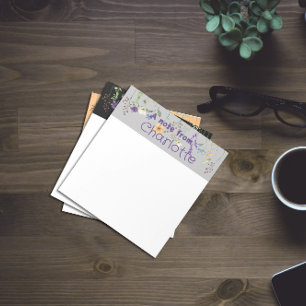 Boho Country wildflower watercolor grey Notepad