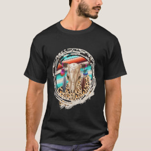 BOHO COW Leopard Cow Pattern Serape Print Cowgirl T-Shirt