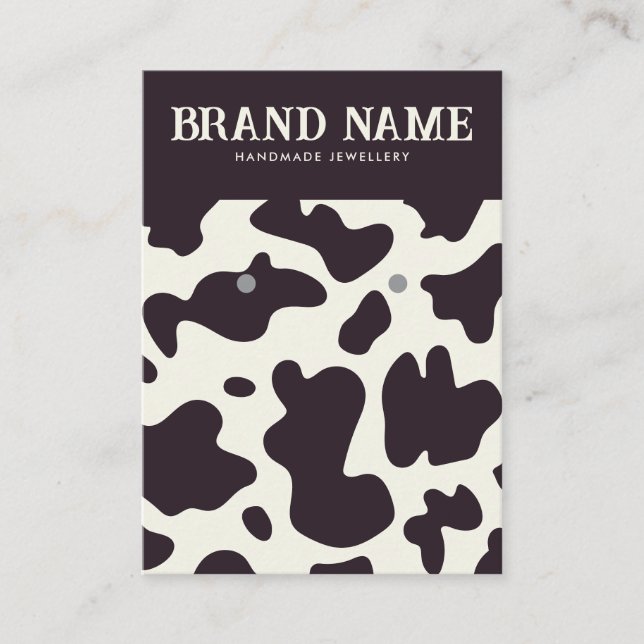 Boho cow pattern Earrings Display Card (Front)