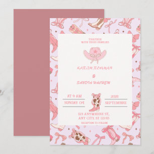 Boho Cowboy Botte Faire-part de mariage de l'Ouest