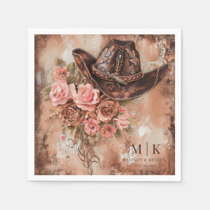 Boho Cowgirl Western Florals  Wedding Napkins
