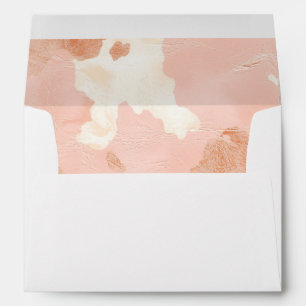 Boho Cowhal rose Blush Western Cow Enveloppe d'imp