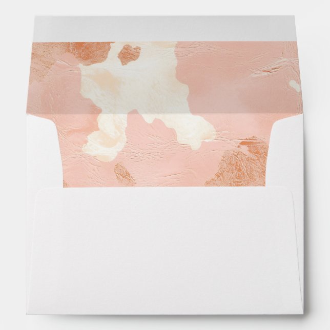 Boho Cowhal rose Blush Western Cow Enveloppe d'imp (Dos (Bas))
