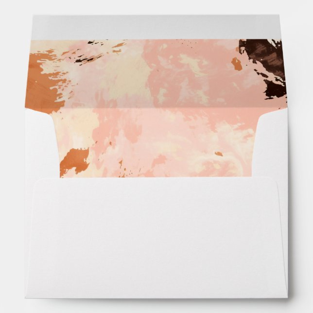 Boho Cowhide Watercolor  Blush Theme Envelope (Back (Bottom))