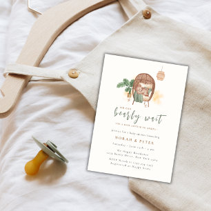 Boho Cozy Teddy Bear Sleep Baby Shower Invitation