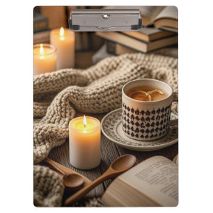 Boho Cozy Warm Candle lights Clipboard