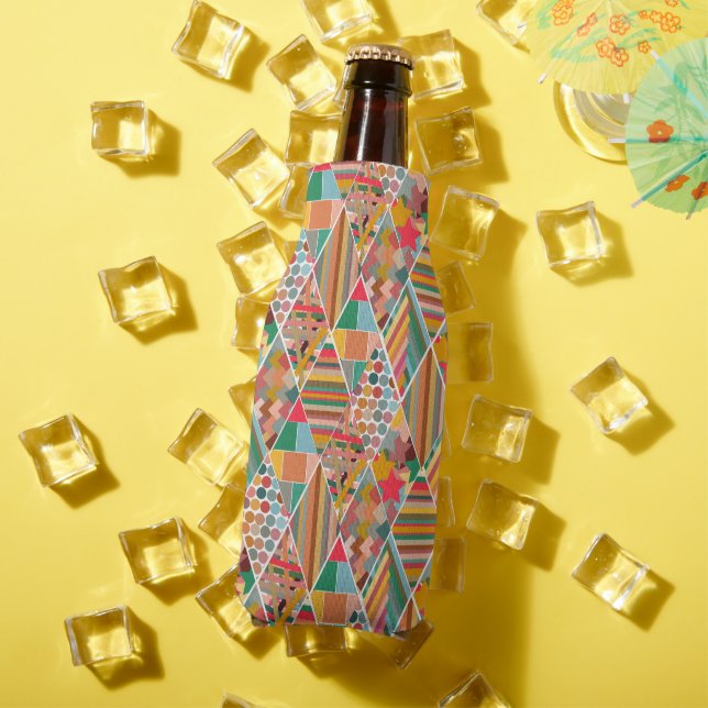 Boho Crazy Quilt Bottle Cooler (In Situ Summer)