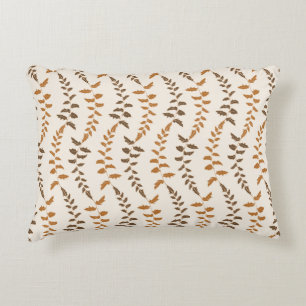 Boho Cream Fern Strings - seamless pattern. Accent Pillow