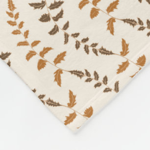 Boho Cream Fern Strings - seamless pattern. Fleece Blanket