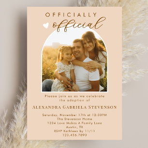 Boho Cream Pastel Official Adoption Day Party Invitation