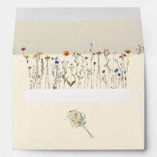 Boho Cream Wildflower Envelope