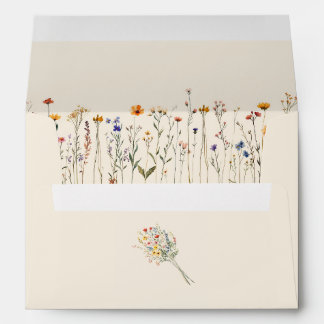 Boho Cream Wildflower Envelope