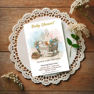 Boho Crib Dream Catcher Baby Shower Invitation