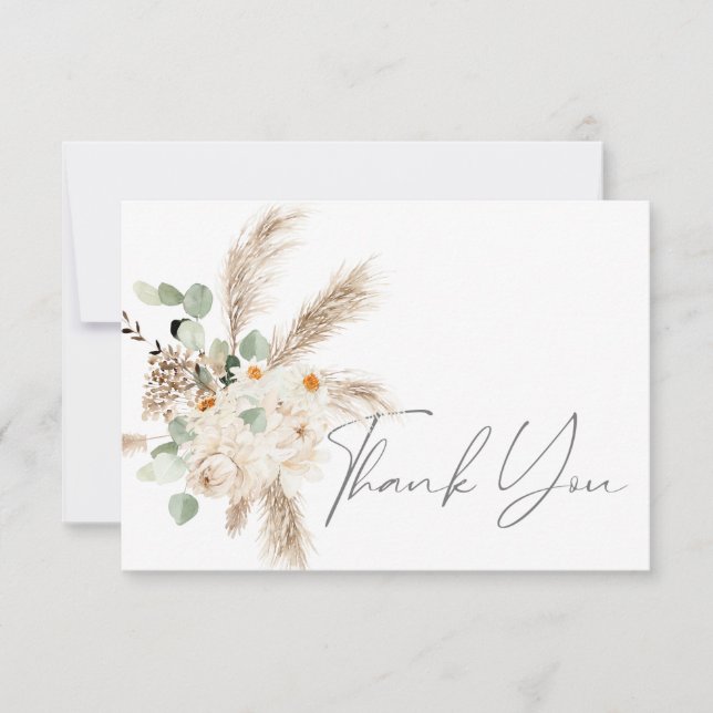 Boho Cuivre Eucalyptus Pampas Merci Floral (Devant)