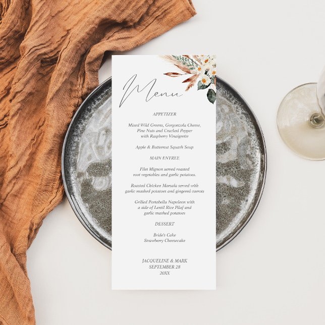 Boho Cuivre & Floral Beige Menu (Créateur téléchargé)