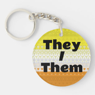 Boho Customizable Pronoun Maverique Pride Flag Keychain
