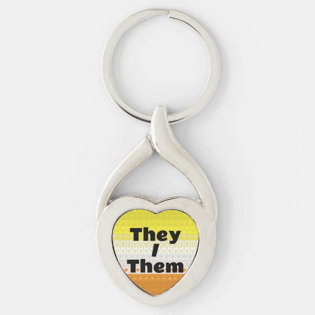 Boho Customizable Pronoun Maverique Pride Flag Keychain (Front)