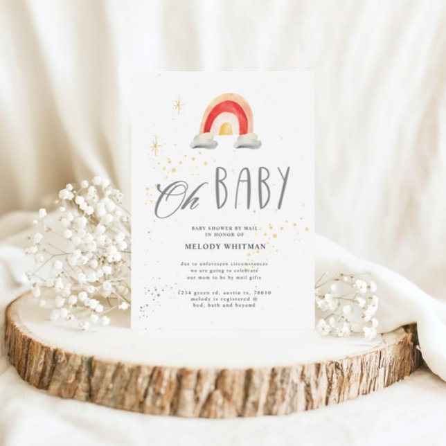 Boho Cute Rainbow Baby Shower Invitation (Creator Uploaded)