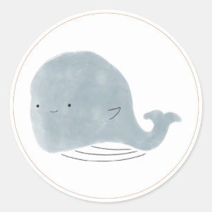 Boho cute whale label