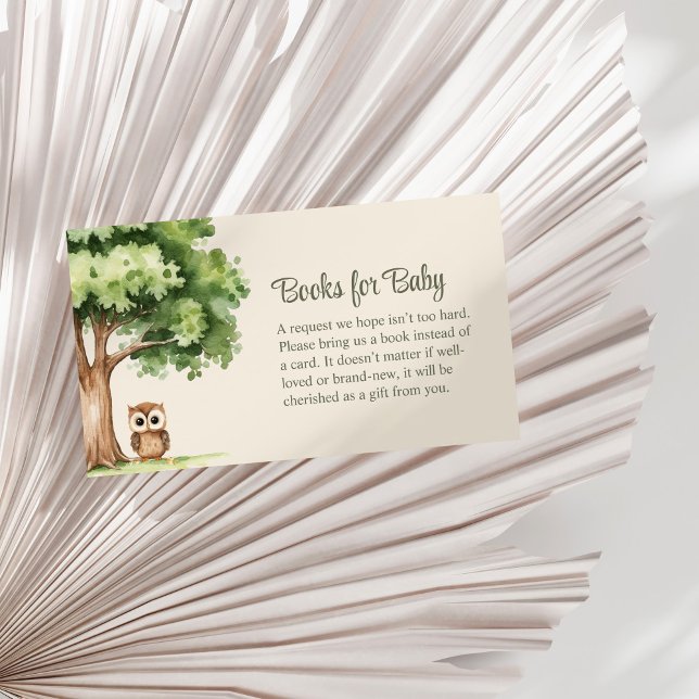 Boho Cute Woodland Animals Books for Baby Enclosure Card (Boho Cute Woodland Animals Books for Baby Enclosure Card on a white palm leaf.)