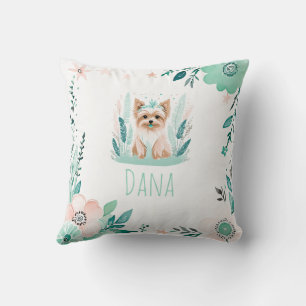 Boho Cute Yorkshire Coussin Pastel Green