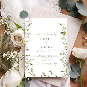 Boho Daisy Beidge Fleur sauvage faire-part de mari