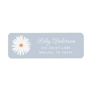 Boho Daisy Birthday Party Return Address