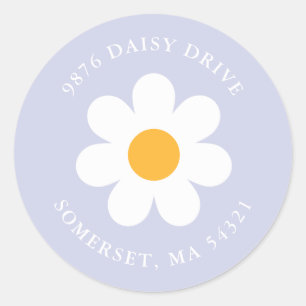 Boho Daisy Birthday Party Return Address Label