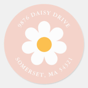 Boho Daisy Birthday Party Return Address Label