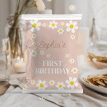 Boho Daisy Bloom Girl Birthday Chip Bag Wrapper<br><div class="desc">Make your party favours extra special with our Boho Daisy Bloom Girl Birthday Chip Bag Wrapper! Designed with soft pastel colours, and hand-drawn daisies, this printable wrapper transforms ordinary snack bags into stylish, themed treats. Perfect for a first birthday or any daisy-themed celebration, these wrappers add a personalized and charming...</div>