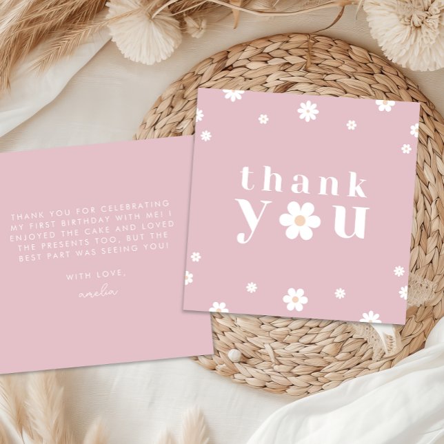 Boho Daisy Carte de remerciements (Créateur téléchargé)